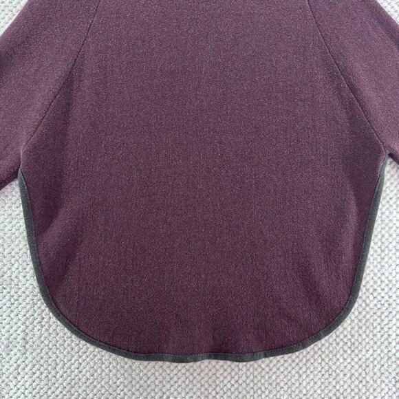 LOFT Sweater Womens M/L Burgundy Cowl Neck Poncho Oversize Pullover Capelet - Picture 7 of 11